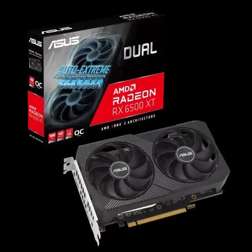 ASUS Dual Radeon RX 6500 XT V2 OC Edition 4GB GDDR6 Graphics Card