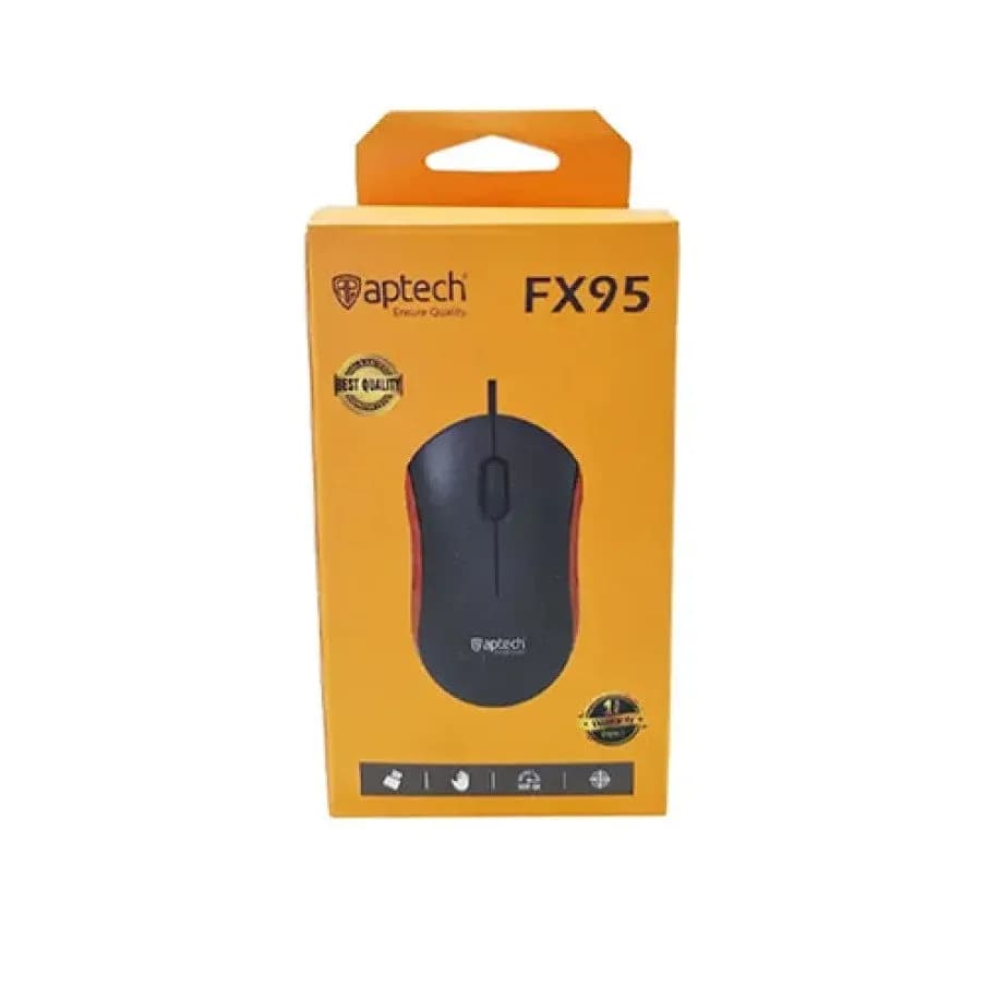Aptech FX95 Wired Optical Mouse Black