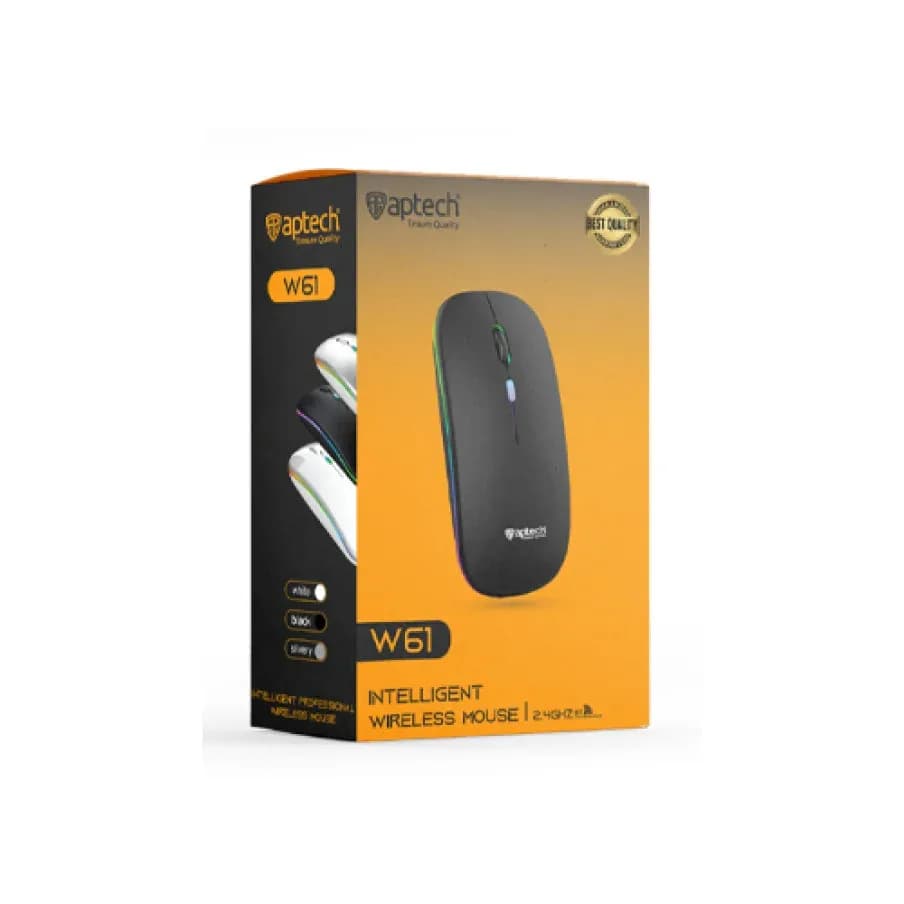 Aptech W61 Wireless Rechargeable Silent RGB Mouse